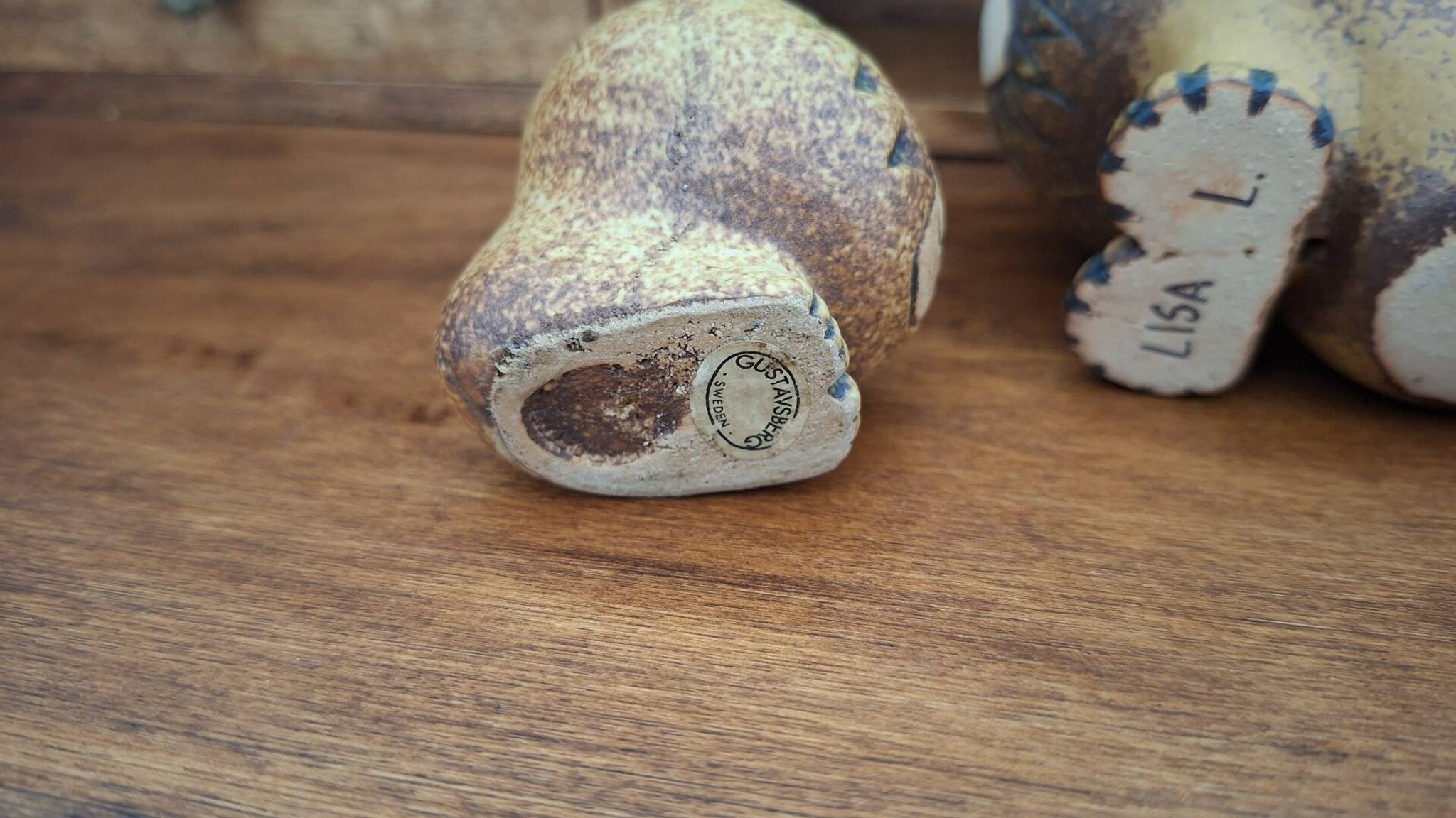 Set of 3 ceramic lions by Lisa Larson/Gustavsberg.