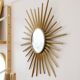 Miroir Soleil en métal doré 49cm