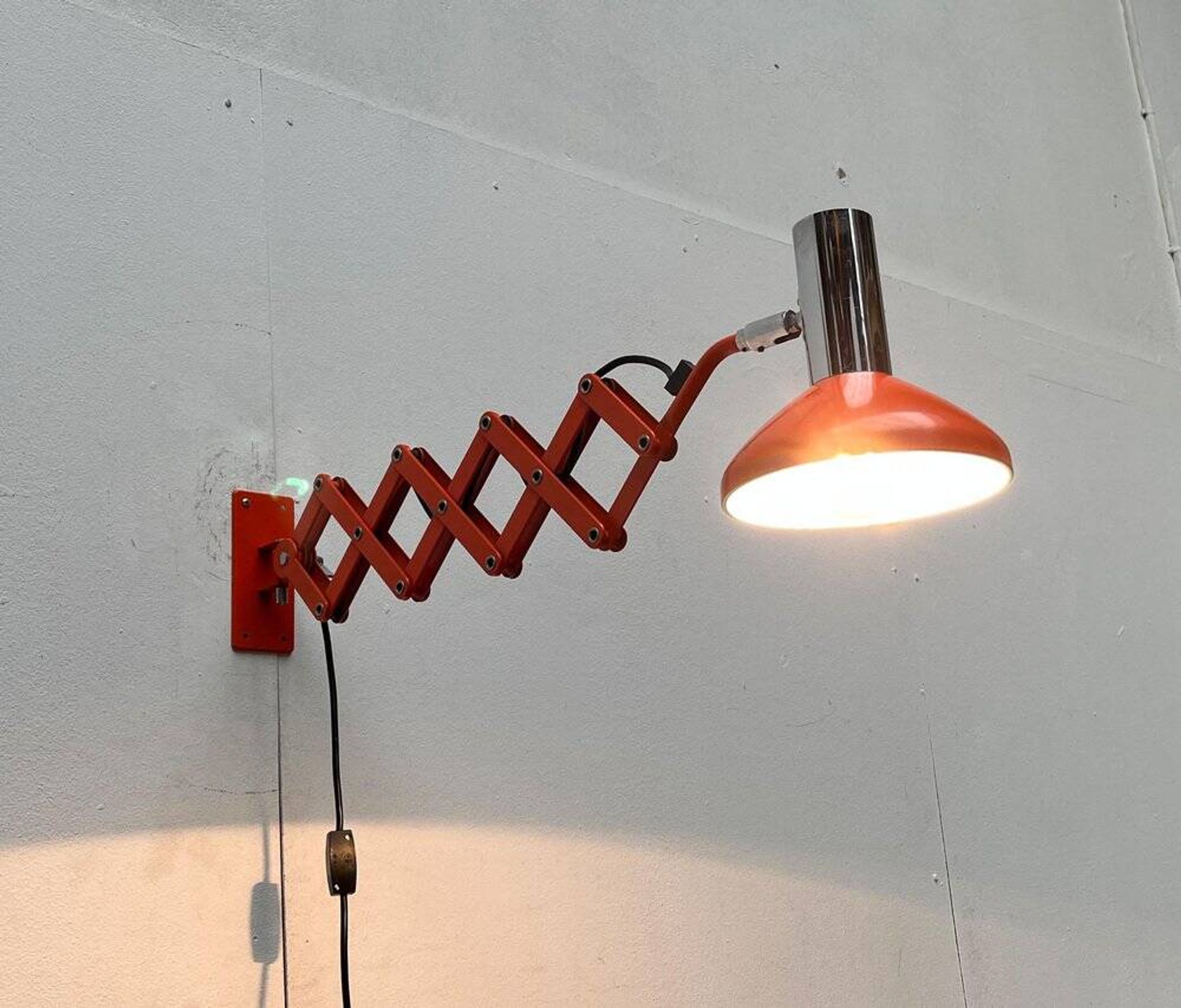 Mid-Century German Space Scissor Wall Lamp by Hustadt Leuchten, 1960s, set of 2