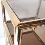 Brass and glass end table from the 70s