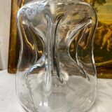 Antique engraved pinched crystal decanter
