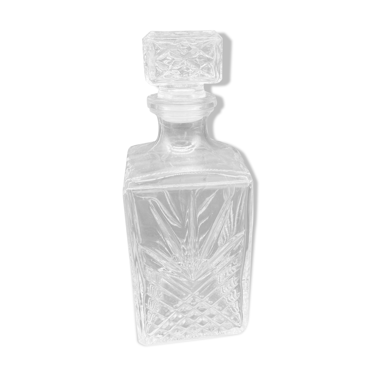 Vintage, whisky decanter, bottle, pitcher, cork, diamond décor, vegetable, 1960s, 1970s, Italy