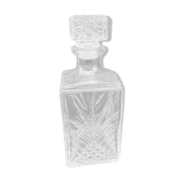 Carafe à whisky flacon pichet bouchon décor losange végétal, années 1960, 1970, italie