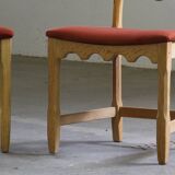 Vintage Danish Brutalist ladderback chairs in oak by Henning Kjærnulf, 1960s, set of 4