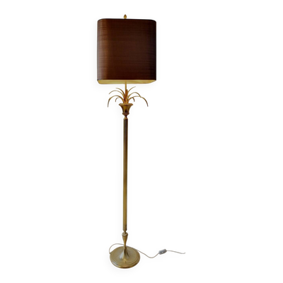 Lampadaire Hollywood Regency, décor ananas, Boulanger 1970