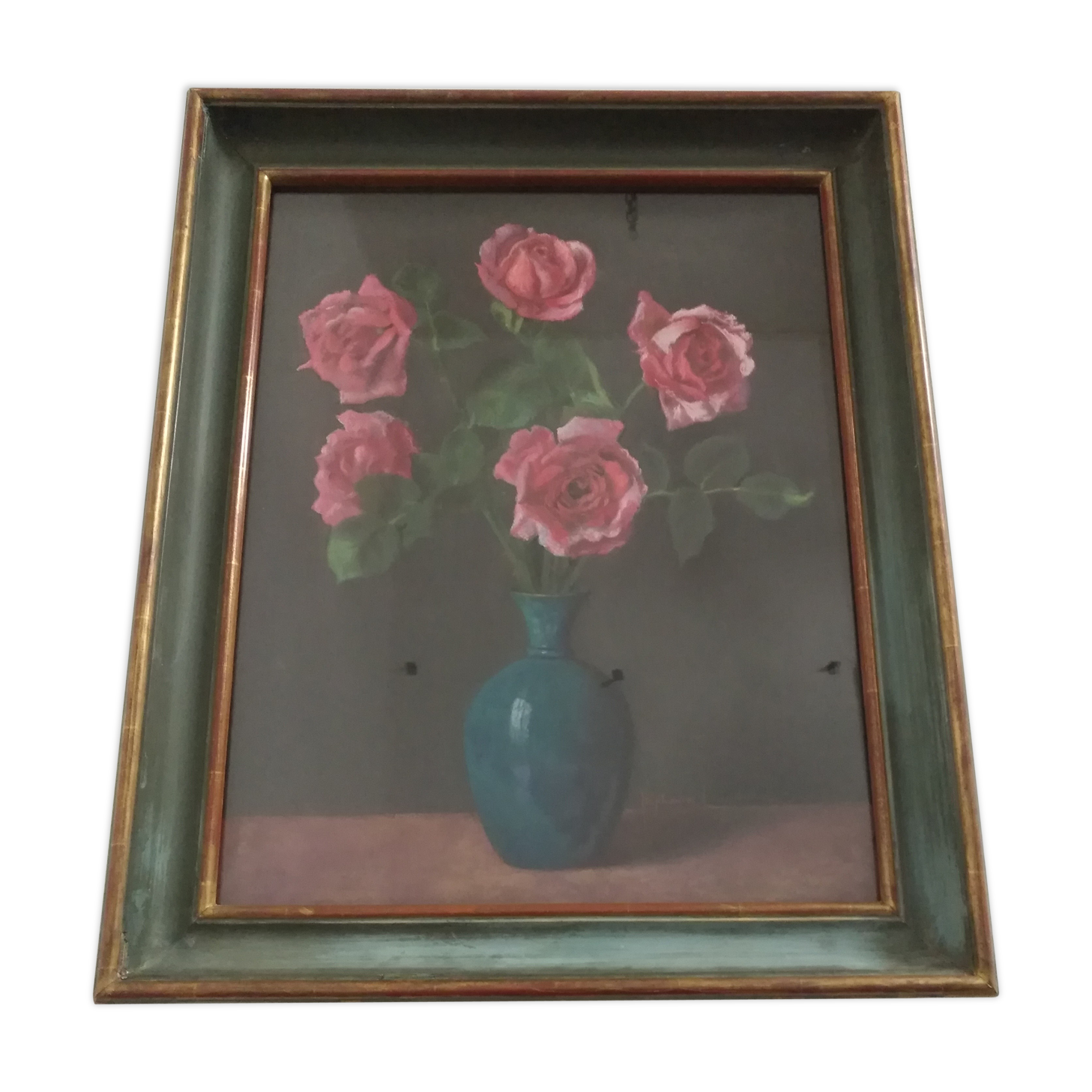 Painting "The bouquet of pastel roses" by S.Lamarche