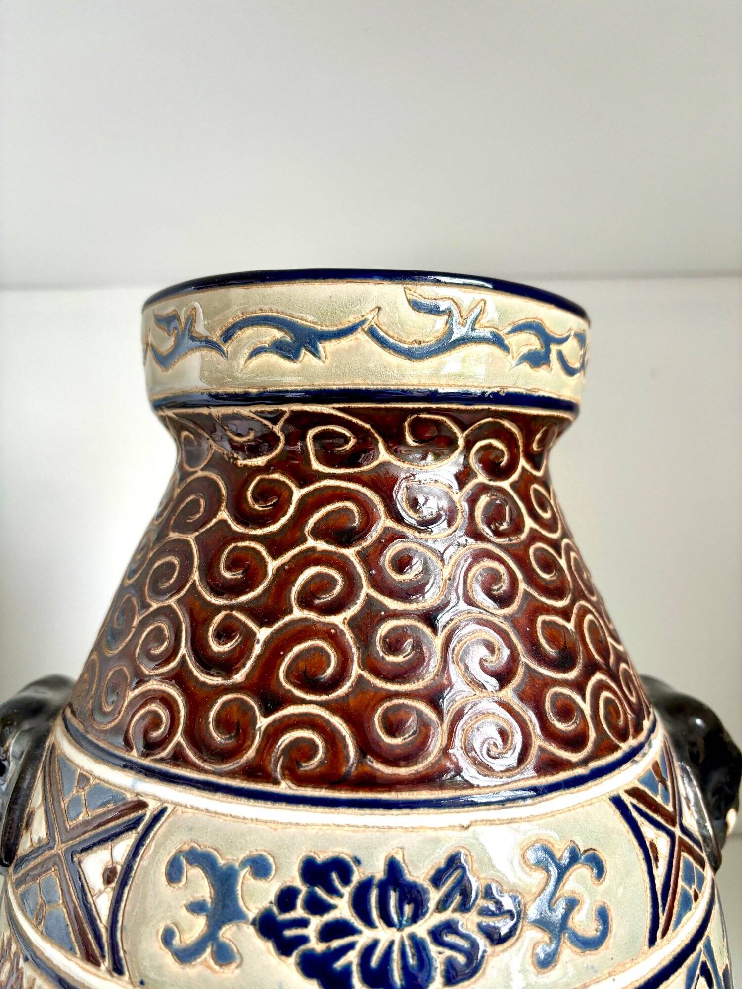 Polychrome sandstone vase from Biên Hoa - Vietnam