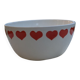 Large Hungarian folk bowl in cream and red ceramic, mid-20th century, H. 11 cm