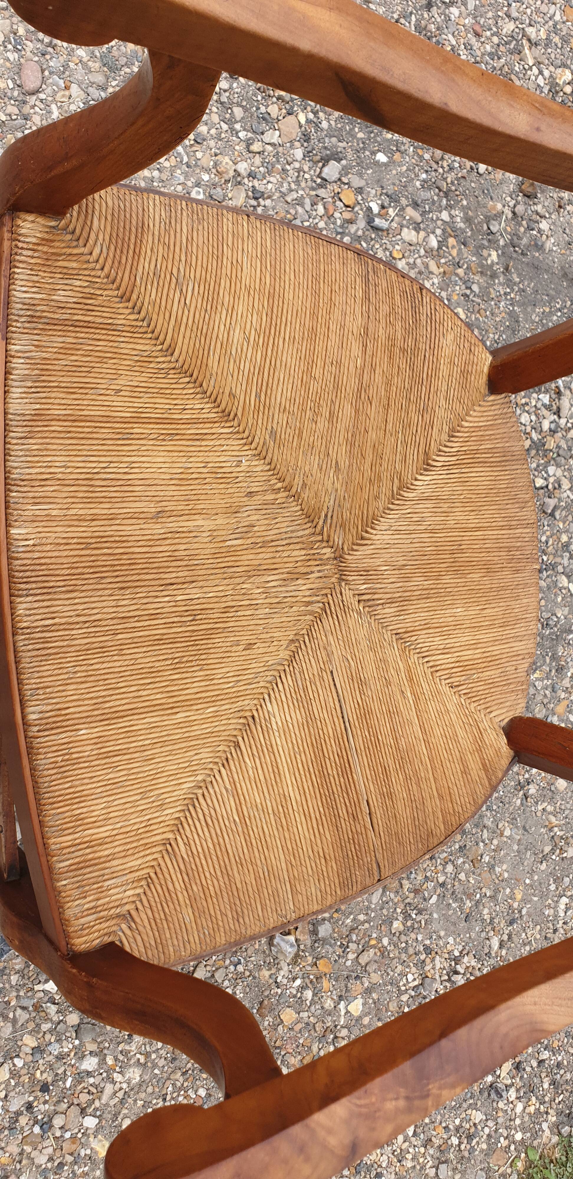 Rustic straw armchair