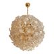 Transparent and Gold Lotus Glass Sputnik Chandelier