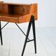 Mid-century walnut desk with black legs, 1950s/1960s