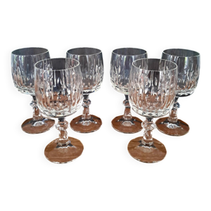 6 verres à vin en cristal