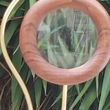 Scandinavian design magnifier wood and brass