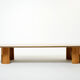 Very large coffee table maple brass Giovanni Offredi Saporiti 1980