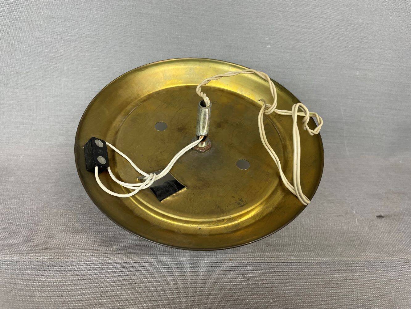 Small white opaline glass flush mount wall lamp