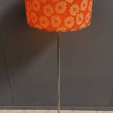 Orange flowerprint shade floor lamp 1960s