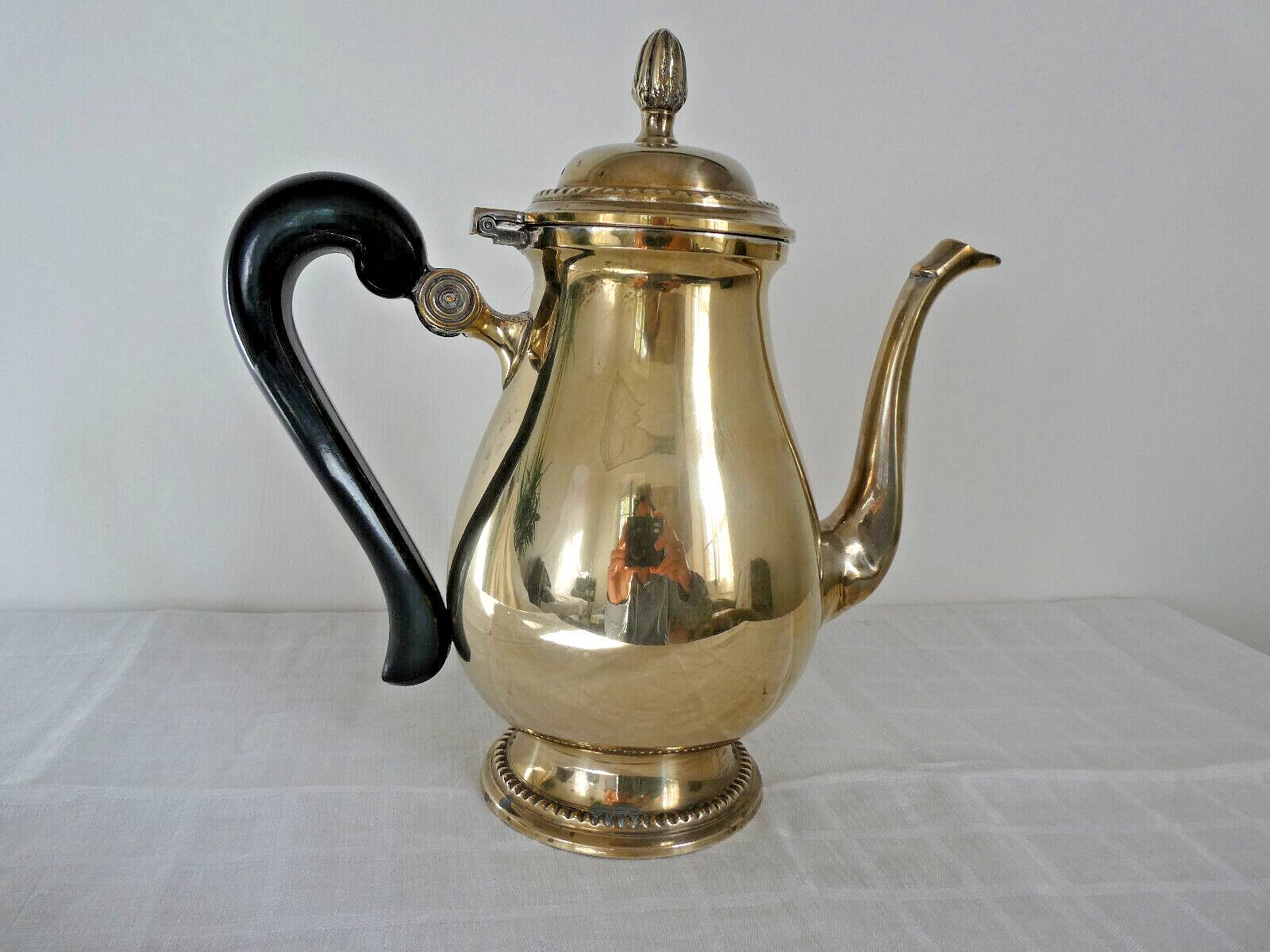 Louis XVI style silver-plated teapot / chocolate pot, early 20th century