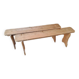 Pair of fir benches