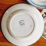 Lot de 6 assiettes plates en terre de fer Boulenger et Samaritaine coq canard