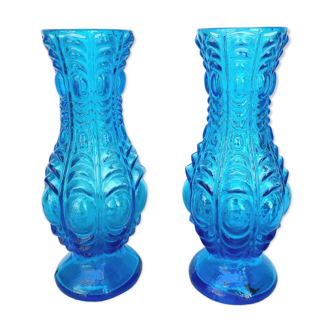 Vases duo en verre moulé