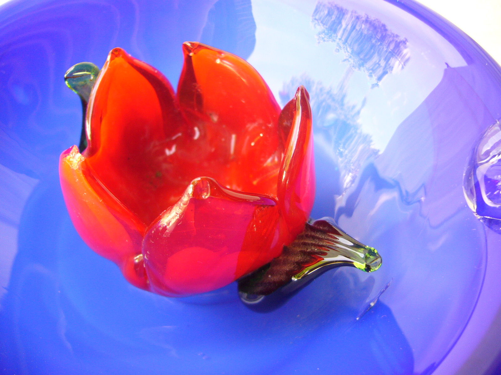 vintage flower glass candlestick