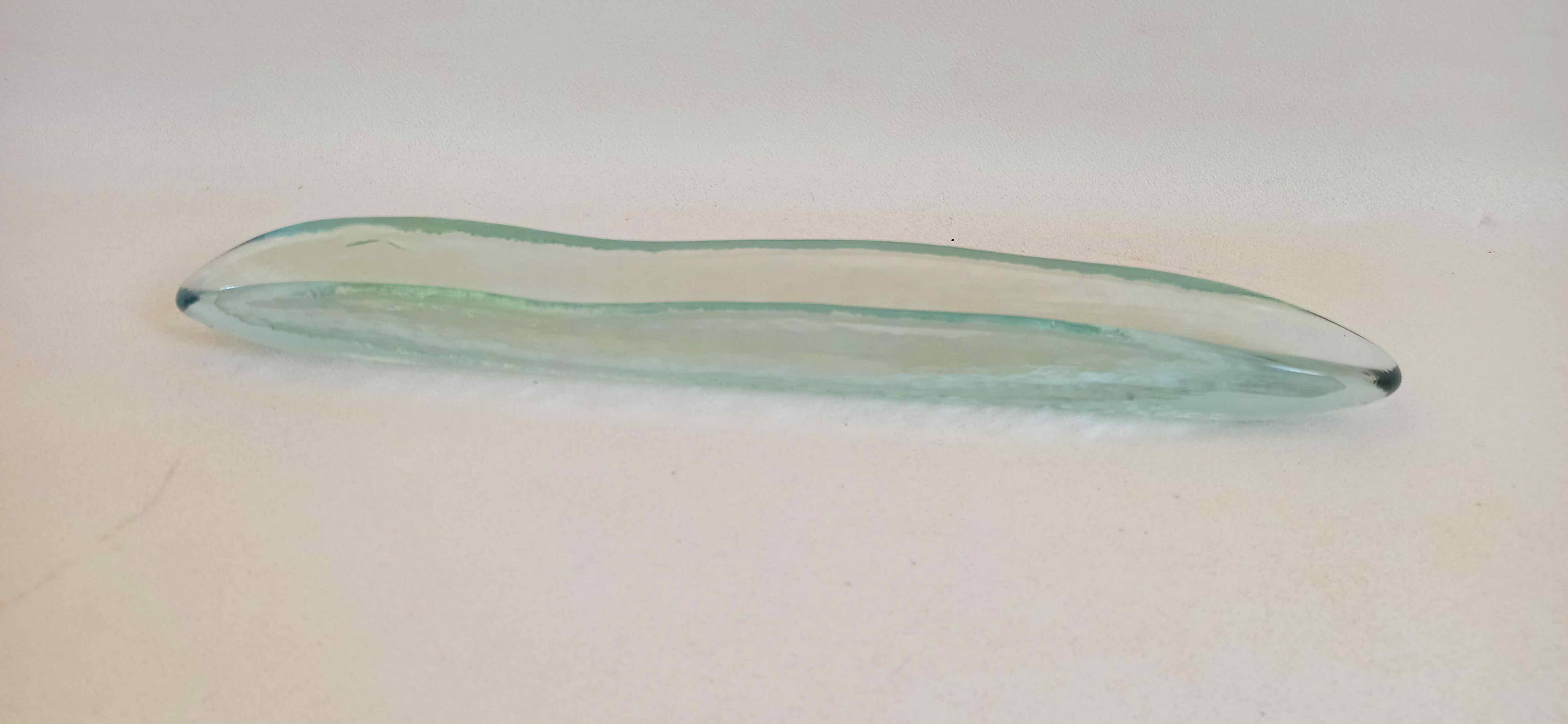 Elongated glass dish from the 70s Length 38 cm