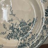 Set of 5 flat plates Longwy model azaleas Art Nouveau