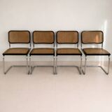 Set of 4 vintage Cesca B32 chairs by Marcel Breuer