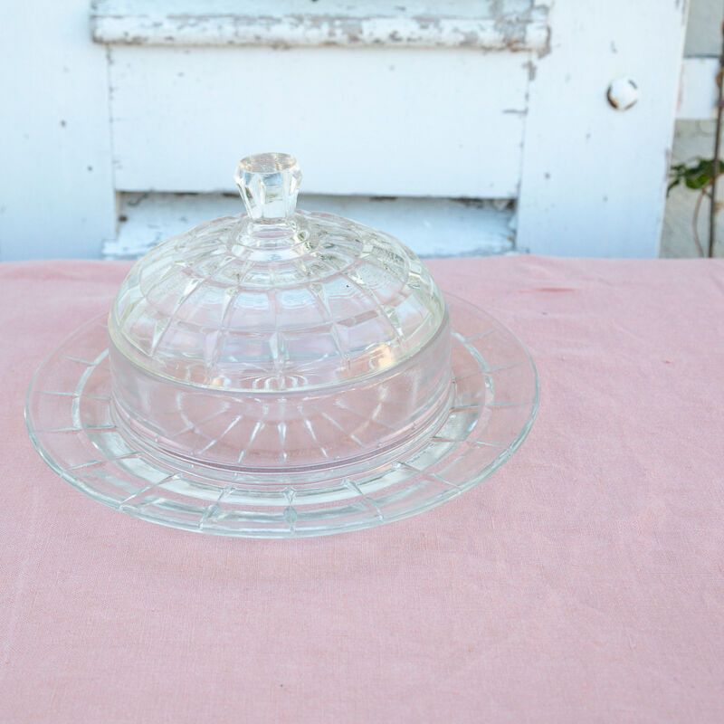 Round glass table butter maker