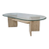 Italian Coffee Table in Travertine and Facet Cut Glass, 1980s