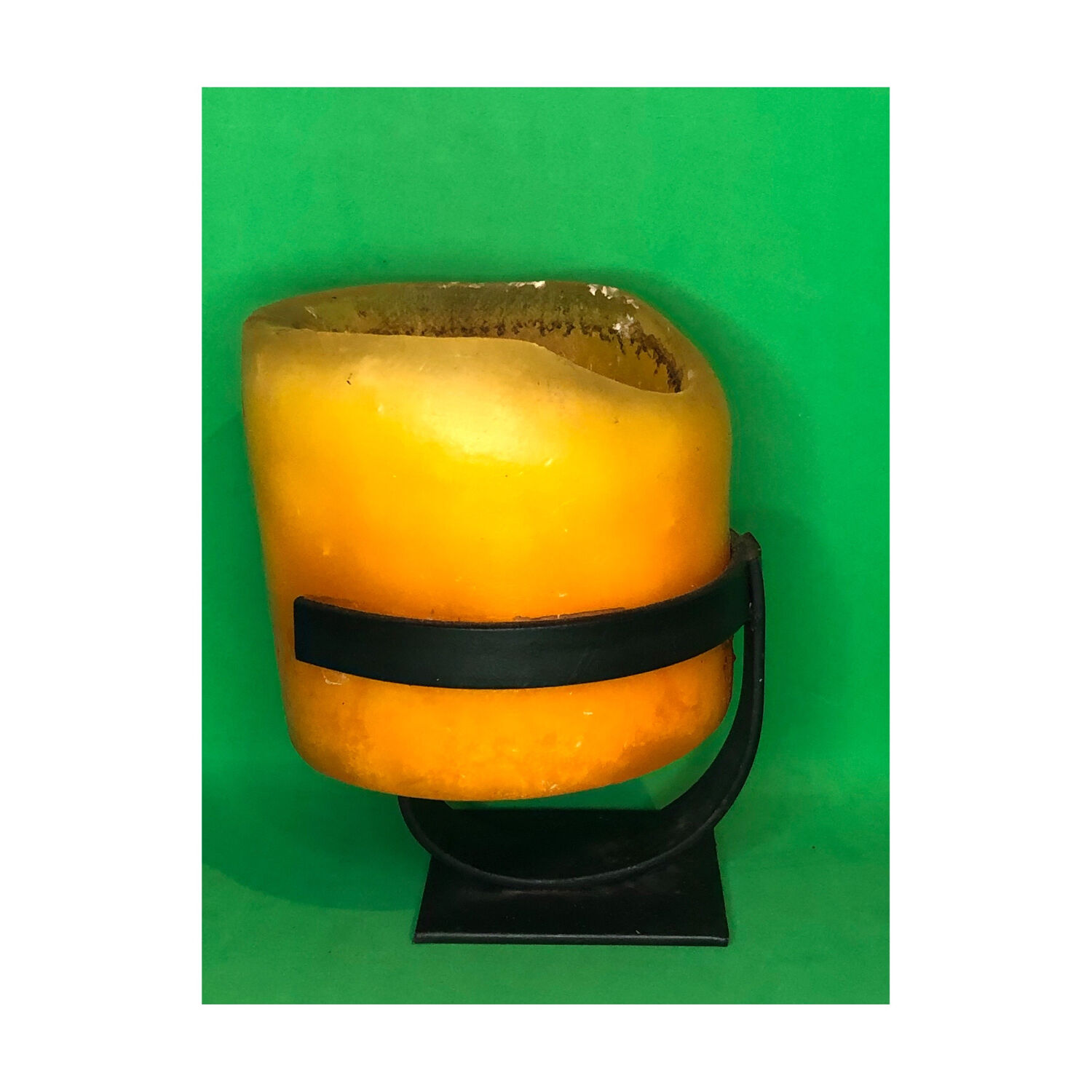 Flat iron candle holder