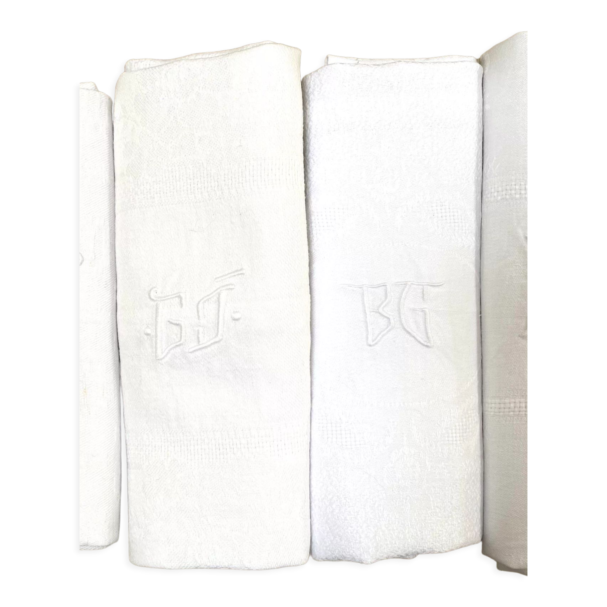 Set of 2 monogram napkins BG and GJ