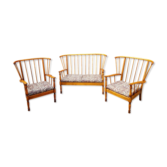 Bench and its 2 Baumann armchairs
