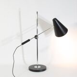 Adjustable desk lamp large model chrome and black, 71 cm.