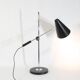 Adjustable desk lamp large model chrome and black, 71 cm.
