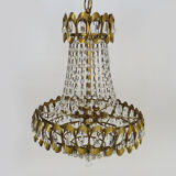Old hot air balloon chandelier, glass tassels