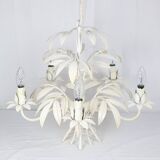 Painted sheet metal chandelier - foliage decor
