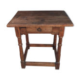 Rustic square table in chene