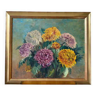 Painting bouquet of flowers