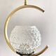 60s Arlus style pendant light, brass and glass
