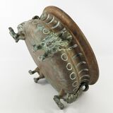 Repelled copper planter with acanthus and cast bronze legs, 1900s