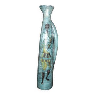 Long ceramic pitcher by jean de lespinasse 1960, l'atelier 55.