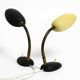 Pair of small 1950s metal table lamps with goosenecks by Gebrüder Cosack