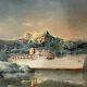 Oil on canvas Alain Chaussois (1950-2018) – Ocean liner Arcadia in the