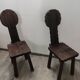 Vintage brutalist brutalist carved wooden chair