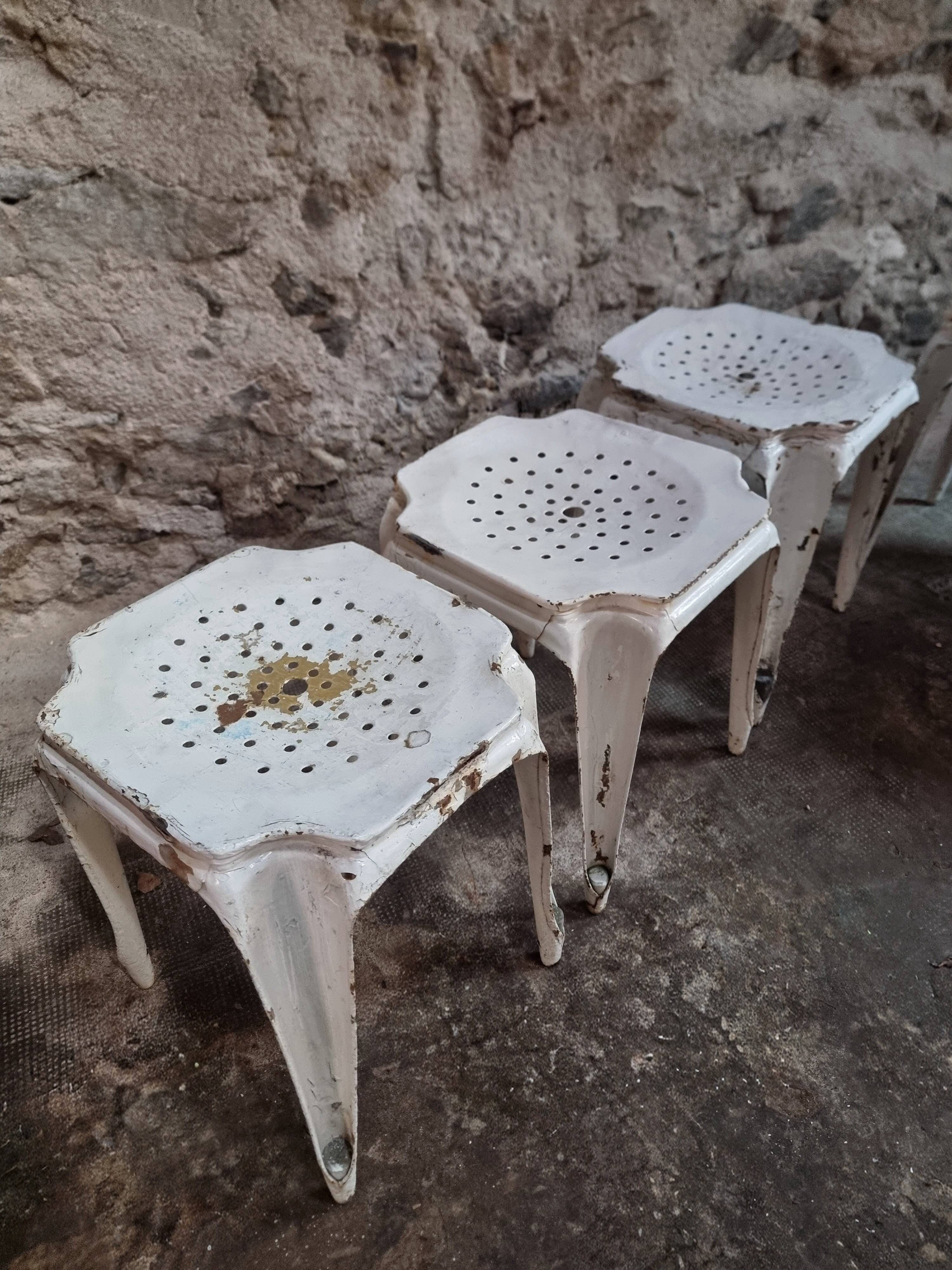 Set of 6 French industrial stools by Multipl’s – 1930s