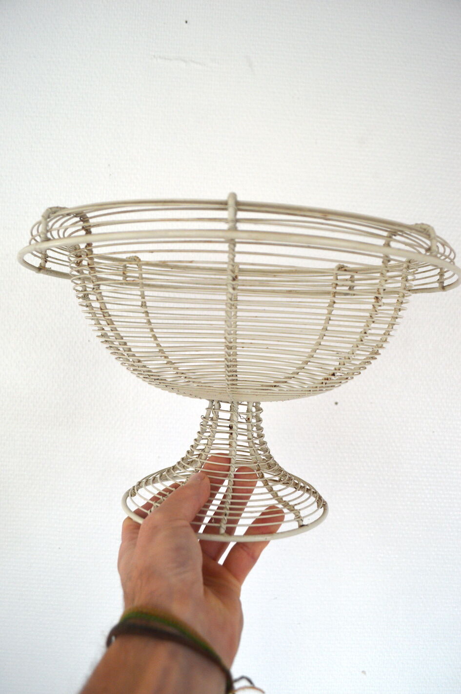 Vintage braided wire fruit basket