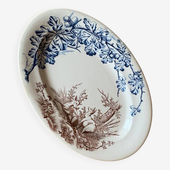 Oval iron clay dish, Hunting model