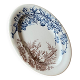 Plat ovale en terre de fer modèle Chasse
