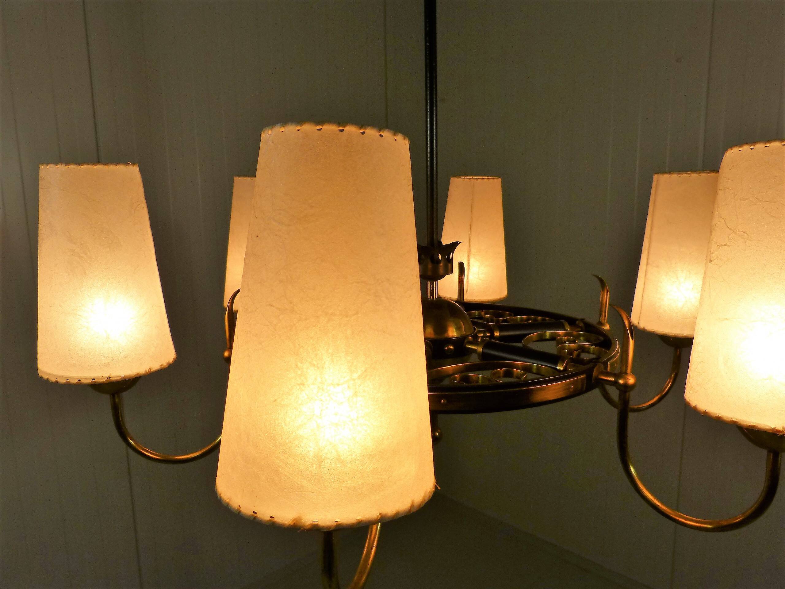 Large brass chandelier Finland 1950’s